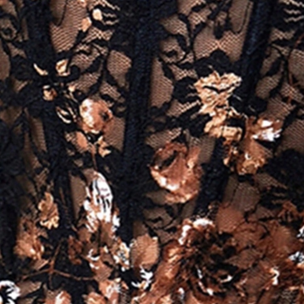 Elegant Black embroidery Lace Bustier bodysuit - Picture 4 of 4